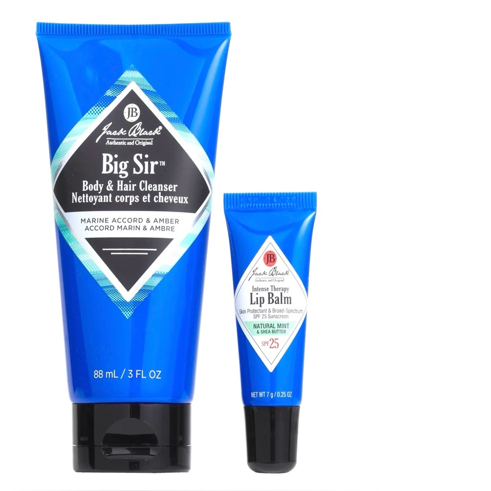 Big Sir Body & Hair Cleanser and Lip Balm in Natural Mint.